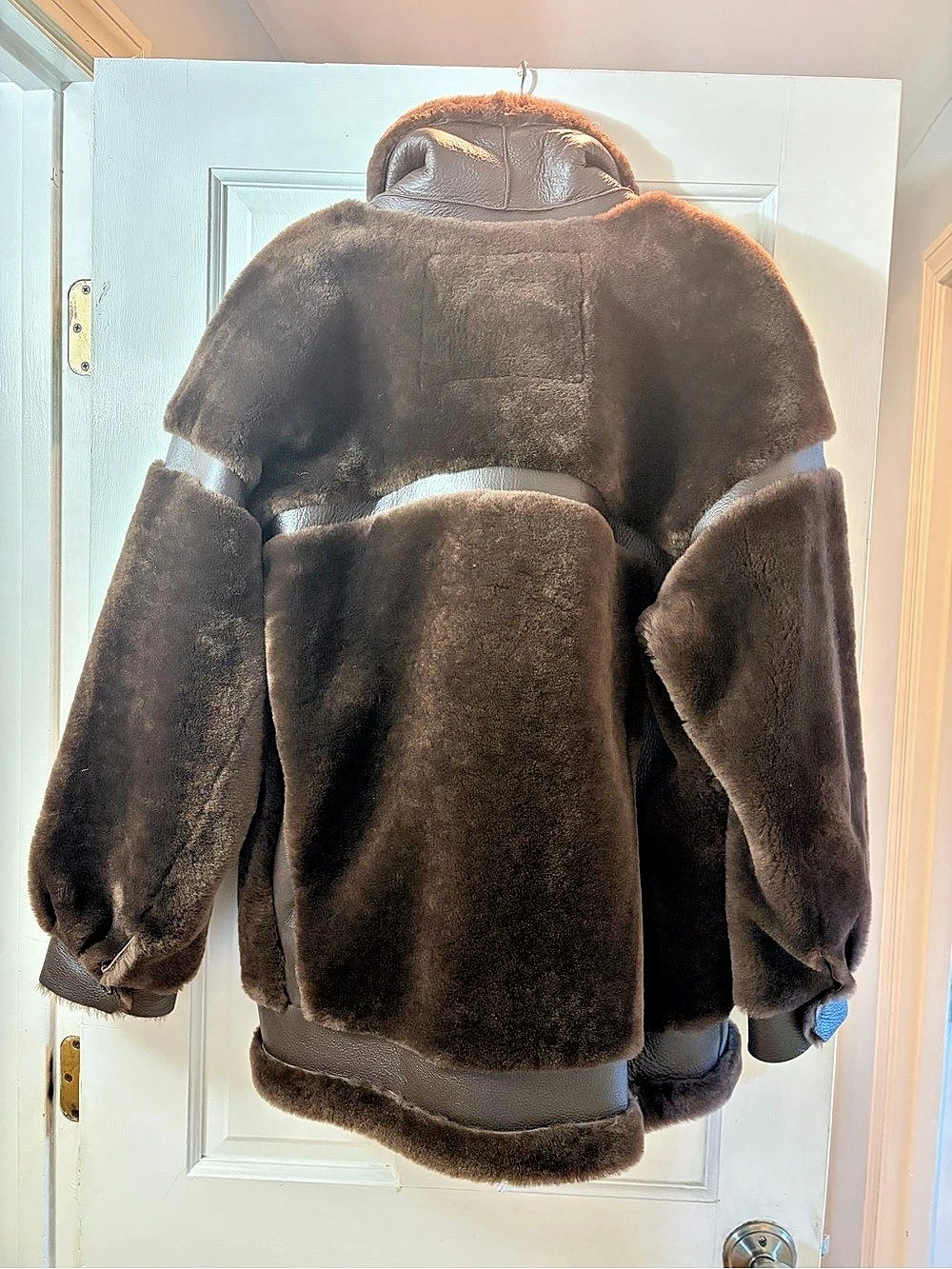 Dawn Levy Leather Shearling Coat In Brown Medium Like New — image 3 of 6